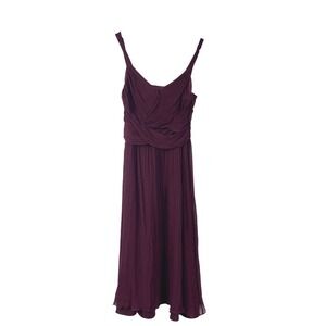 To The Max Plum Purple Pleated Bodice 100% Silk Lined Cocktail Dress Size 4